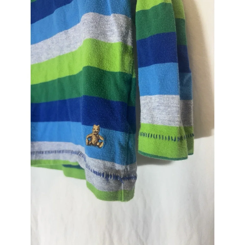 Gap Kids Boys T-Shirt size‎ 5 Long Sleeve Shirt Green Yellow White Stripes W49